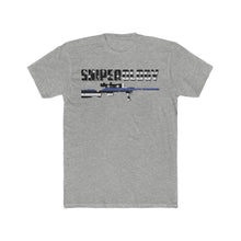 Load image into Gallery viewer, Sniperology Thin Blue Line Flag - Men&#39;s Cotton Crew Tee - Sniperology