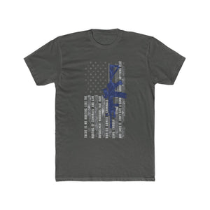 The Thin Blue Line - Patrol Rifle - The Hunting of Armed Criminals - Men's Cotton Crew Tee - Sniperology
