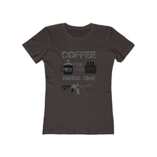 Load image into Gallery viewer, Coffee First - Range Time - Women&#39;s Tee - Sniperology